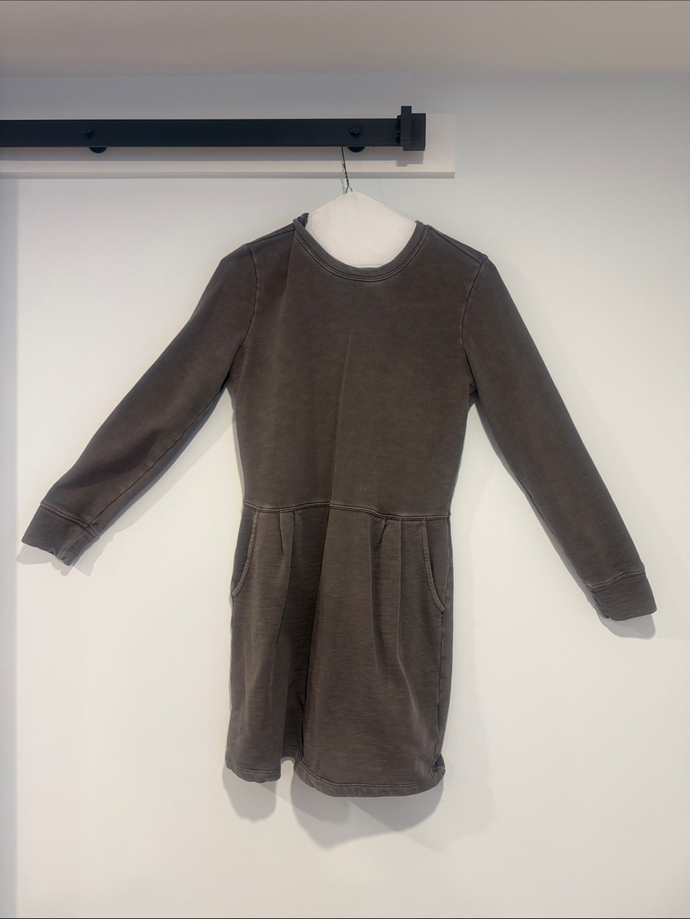 GAP Girls' Long Sleeve Casual Sweatshirt Dress - Charcoal
